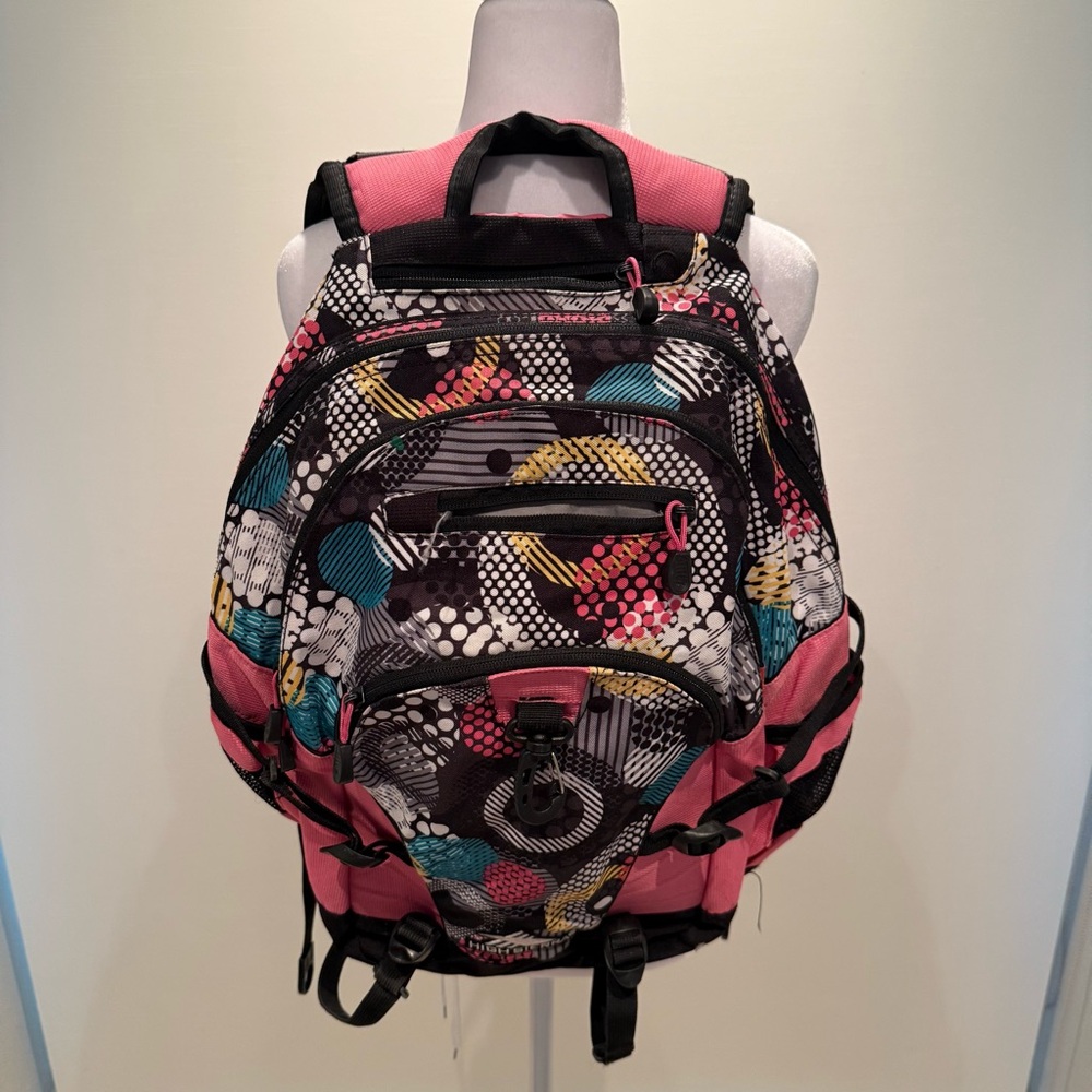 Pink and black Jansport backpack